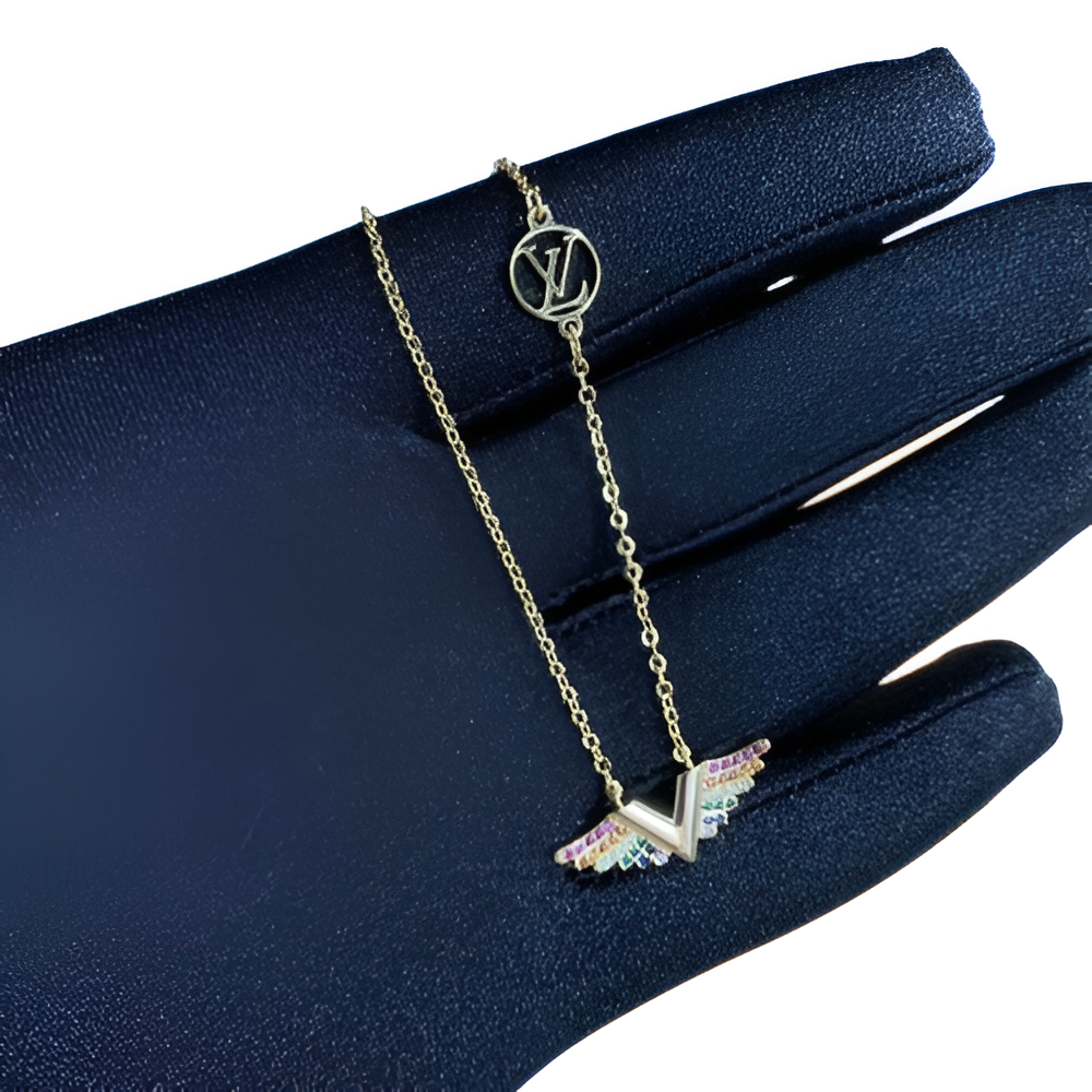Louis Vuitton V Rainbow Pendant Necklace for Women