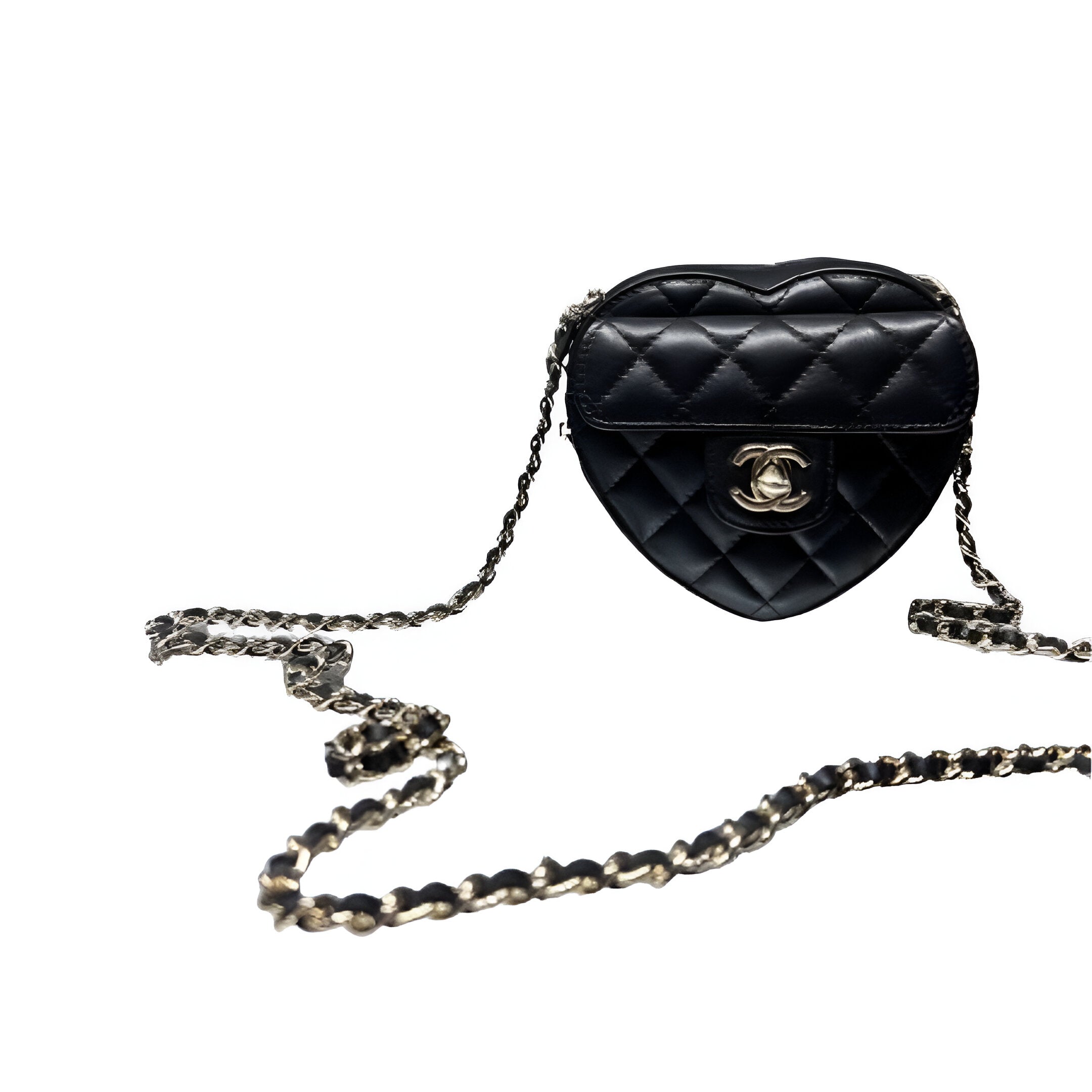 Chanel-Inspired Heart-Shaped Quilted Crossbody Bag