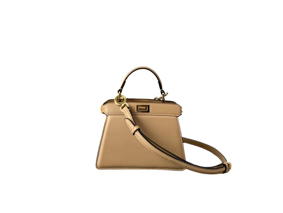 Fendi Beige Leather Mini Top Handle Bag