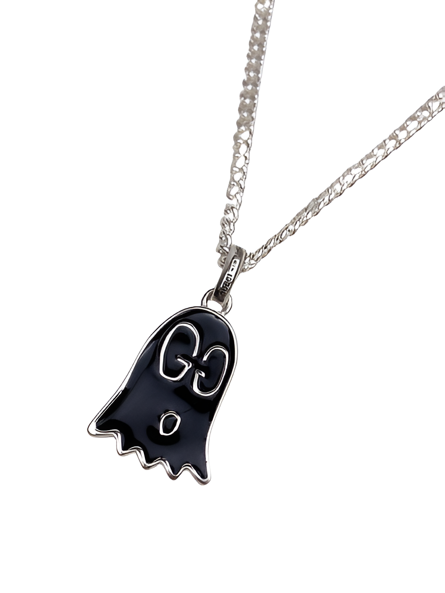 Gucci Black Ghost Pendant Necklace