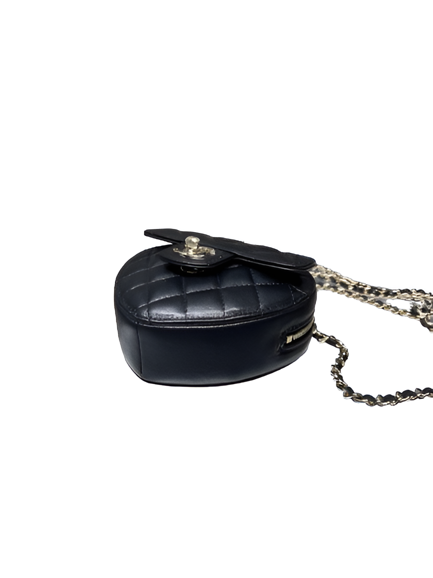 Chanel-Inspired Heart-Shaped Quilted Crossbody Bag