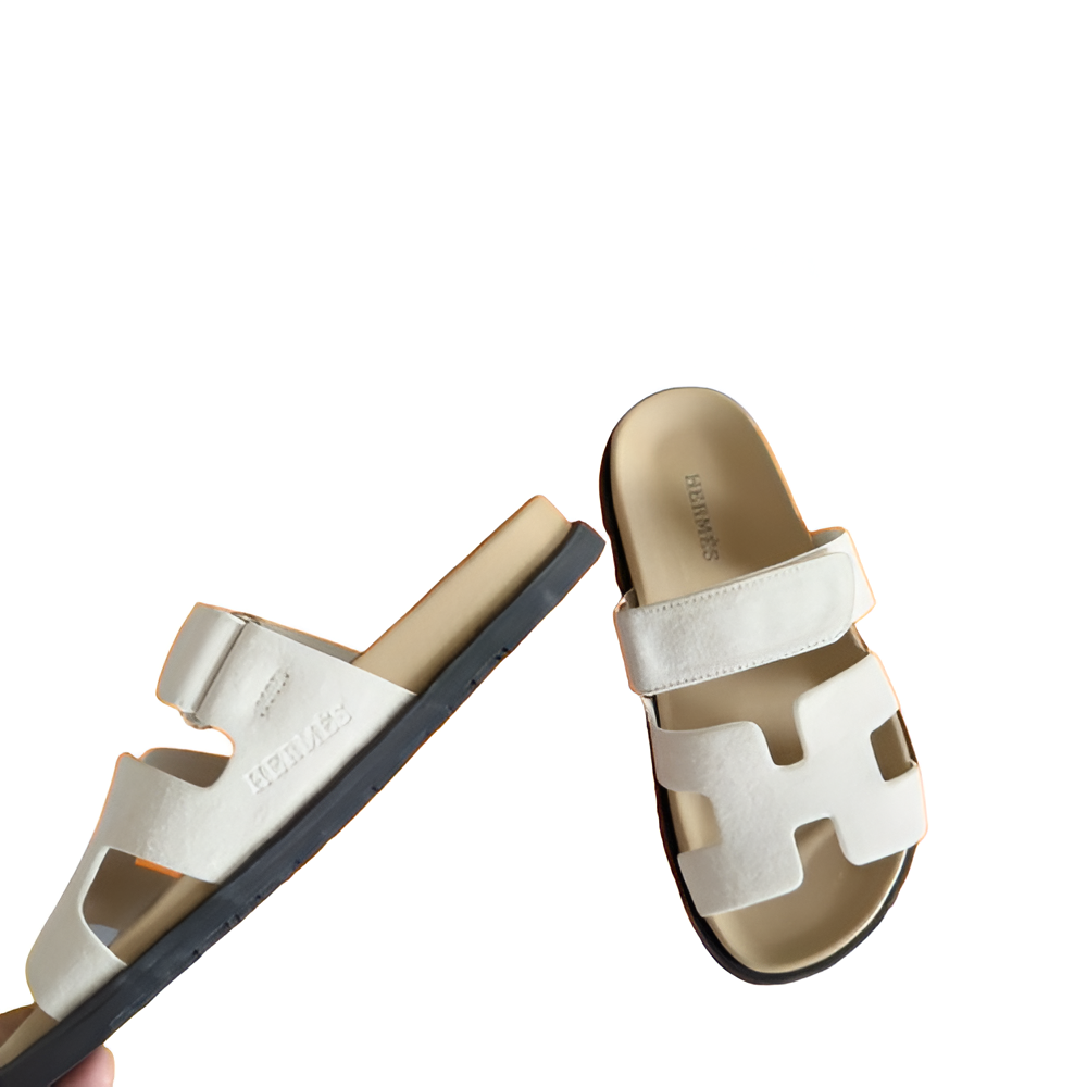 Hermes Women's White Slip-On Sandals
