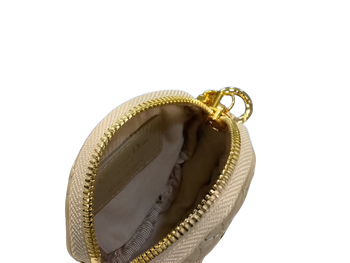 DIOR Beige Quilted Round Pouch