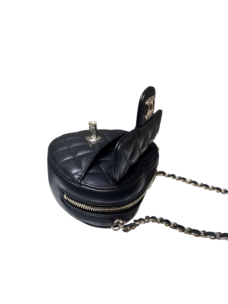 Chanel-Inspired Heart-Shaped Quilted Crossbody Bag