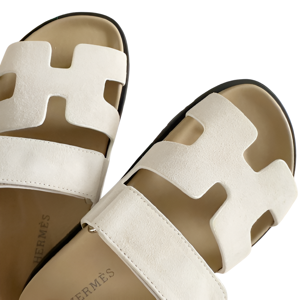 Hermes Women's White Slip-On Sandals