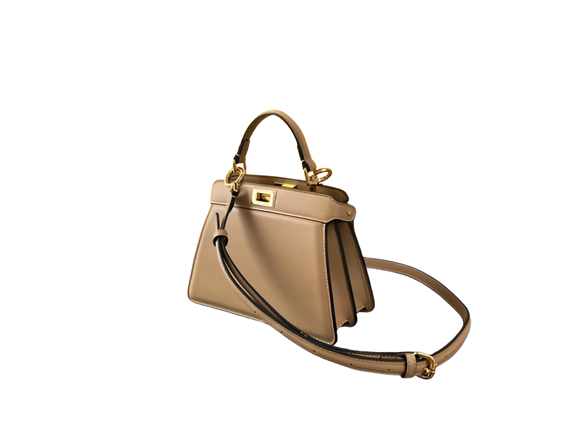 Fendi Beige Leather Mini Top Handle Bag