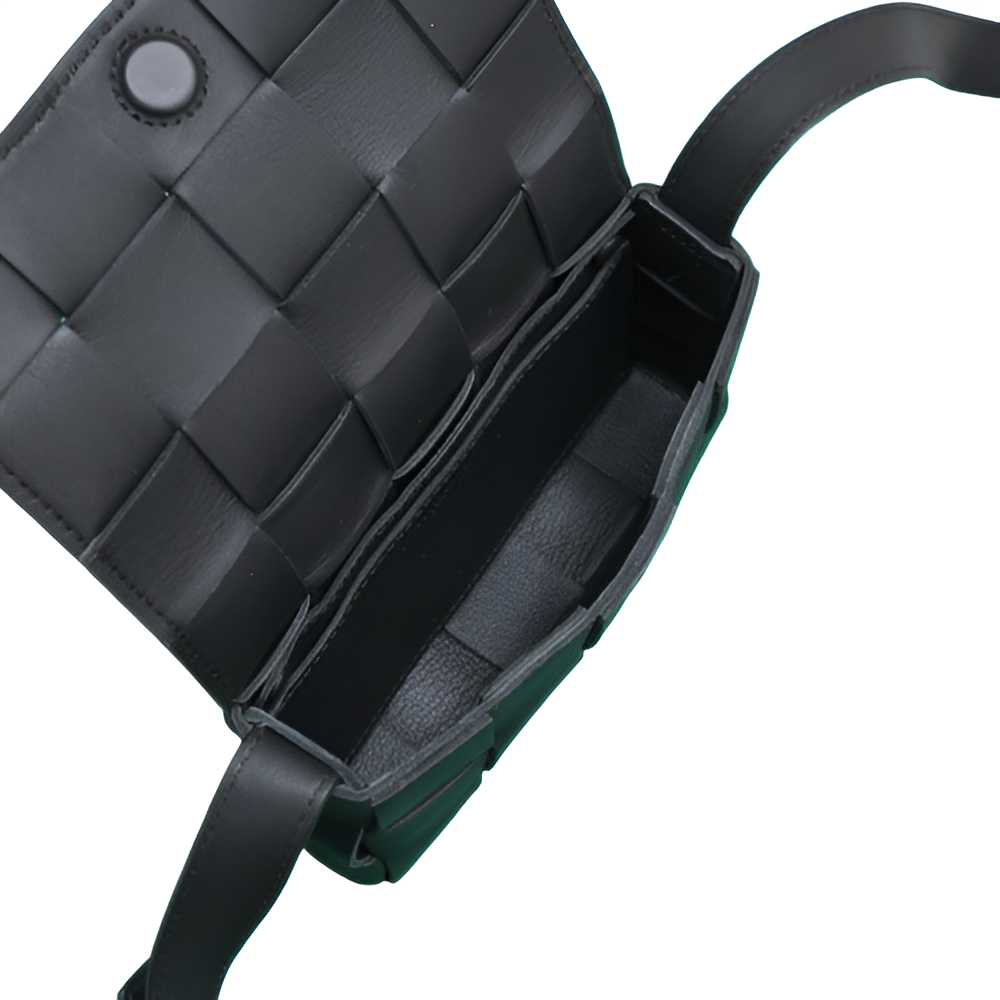 Bottega Black Woven Leather Belt Bag