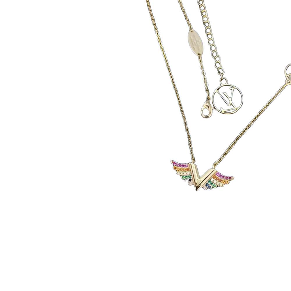 Louis Vuitton V Rainbow Pendant Necklace for Women