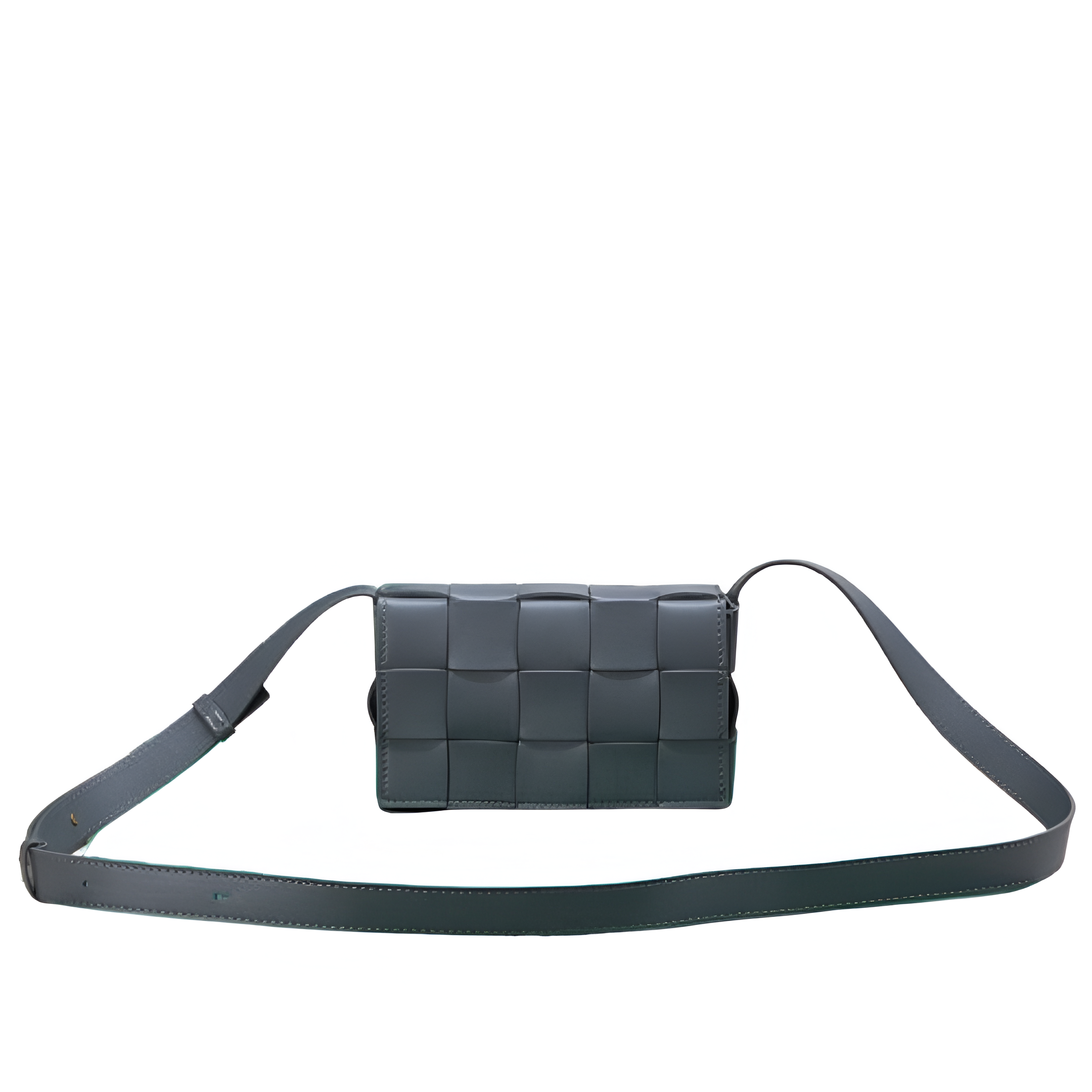 Bottega Gray Woven Leather Belt Bag