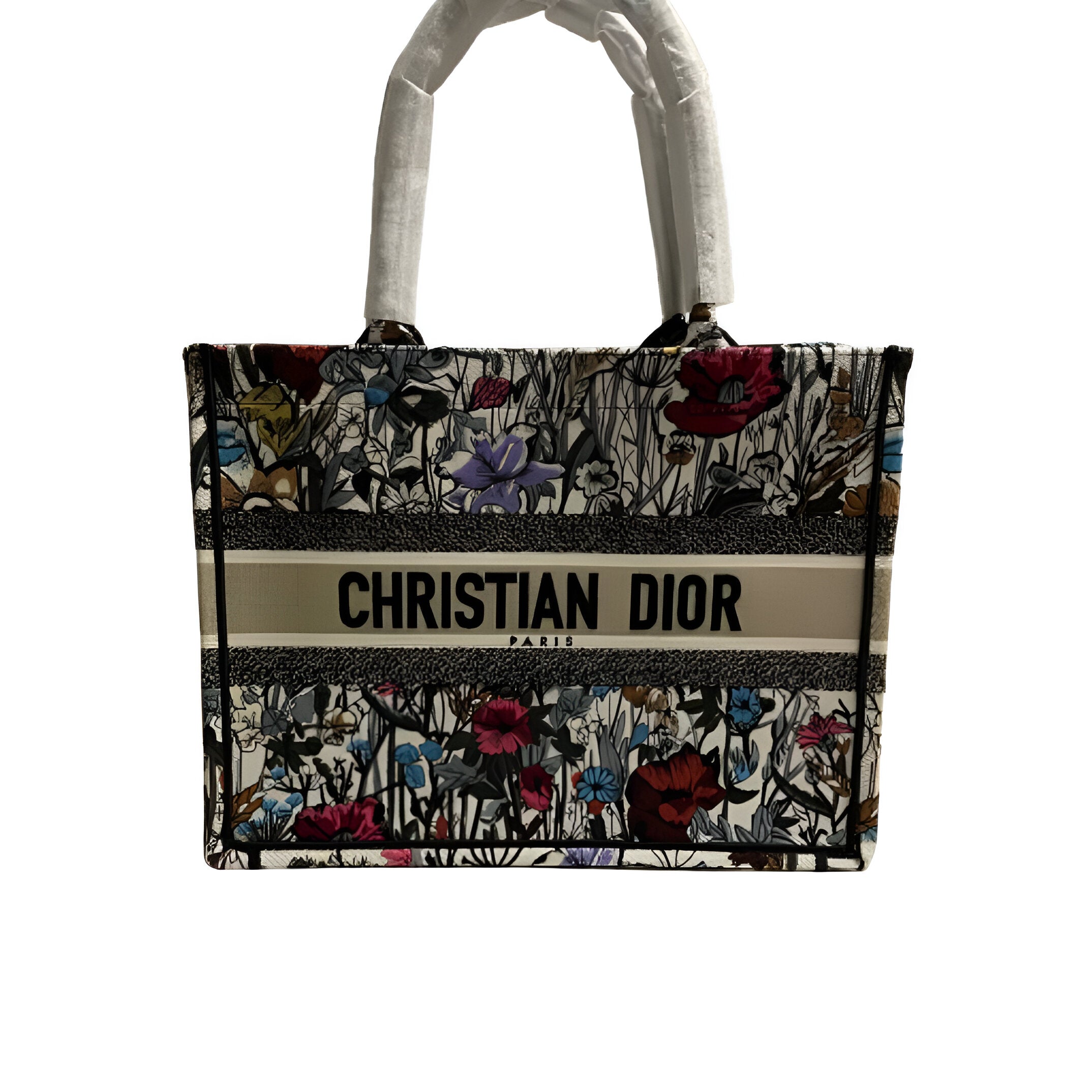 DIOR Floral Embroidered Tote Bag