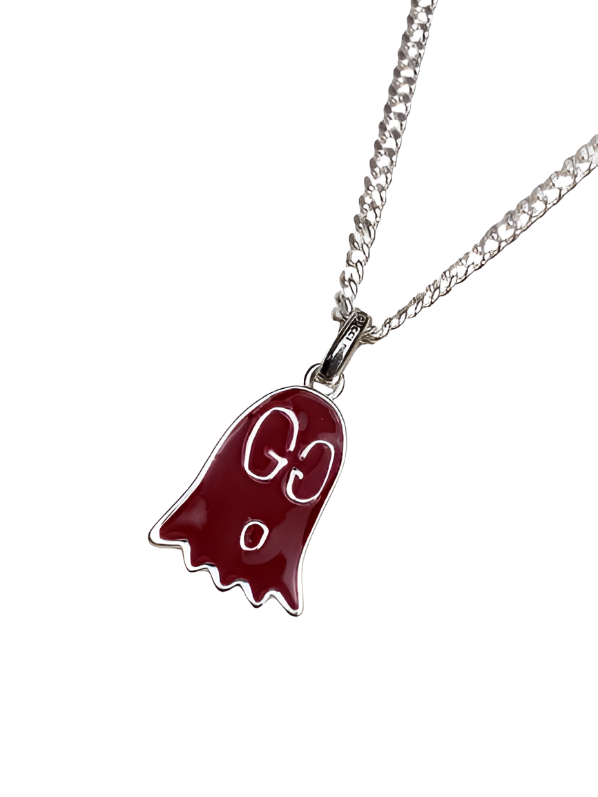 Gucci Red Ghost Pendant Necklace
