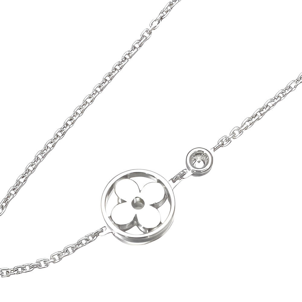 LV White Flower Pendant Necklace