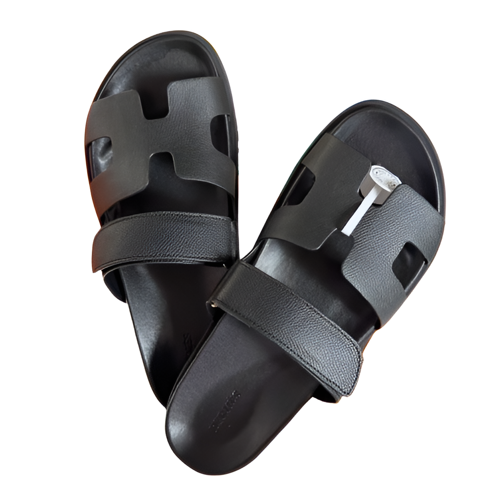 Hermes Women's black Slip-On Sandals