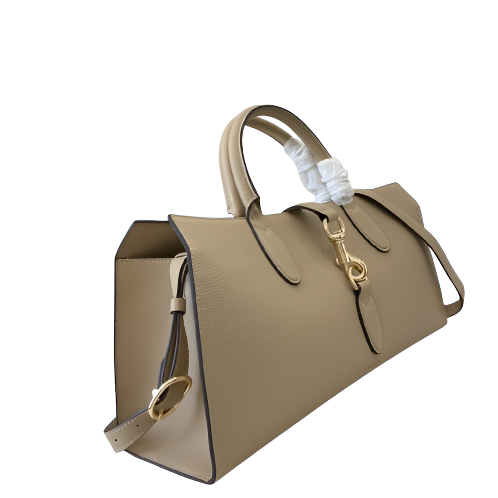 GUCCI Beige Leather Top Handle Bag