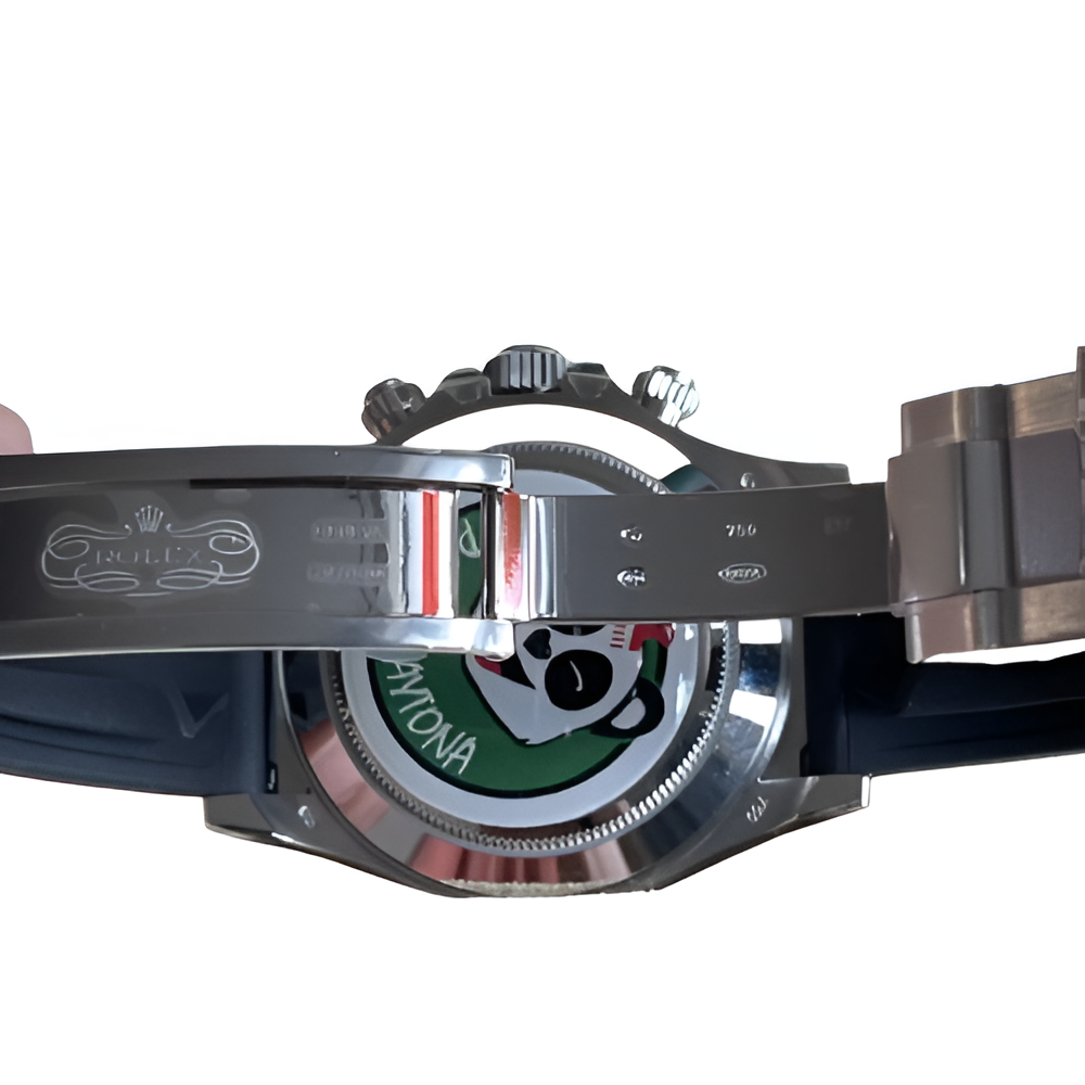 Rolex Daytona Silver & Black Rubber Strap Perpetual