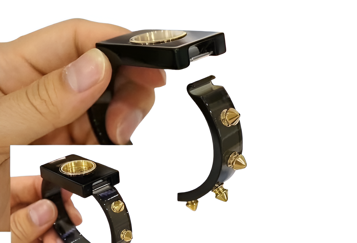 Black Studded Luxe Bangle Watch - Women's Edition