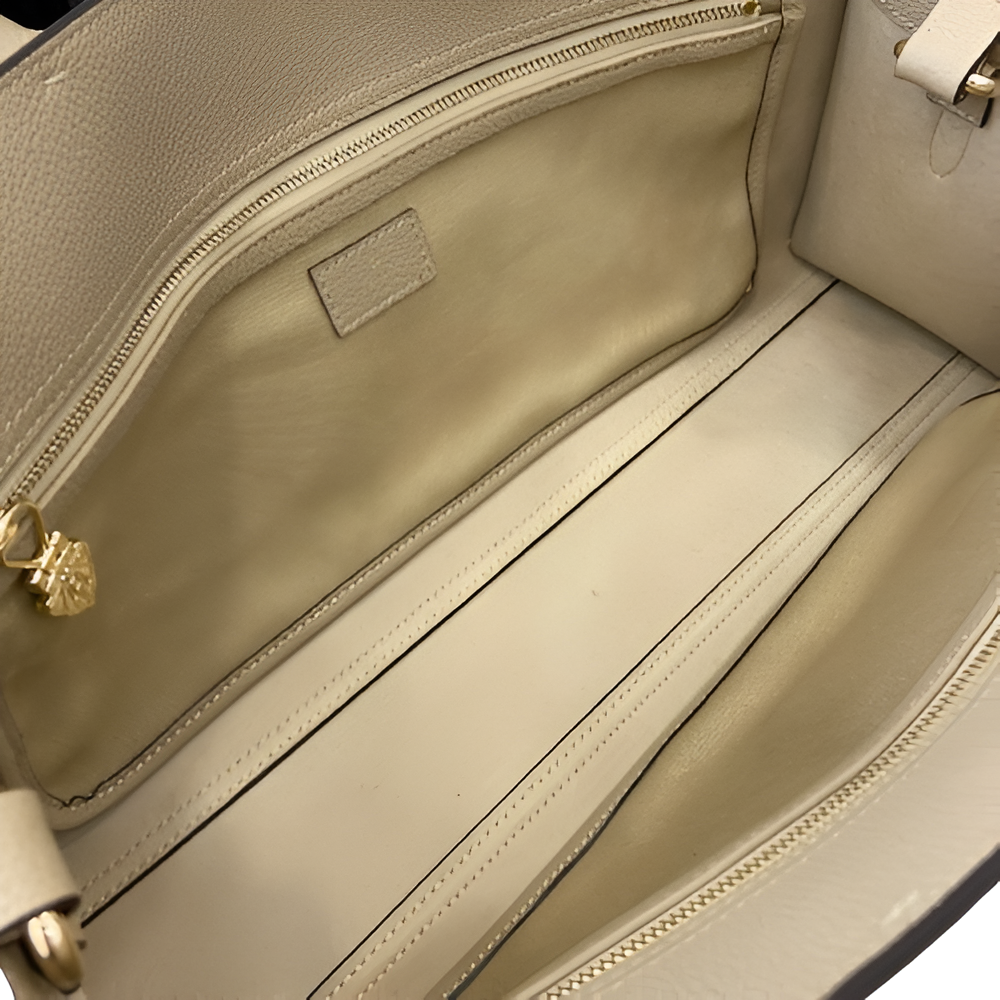 GUCCI Beige Leather Top Handle Bag