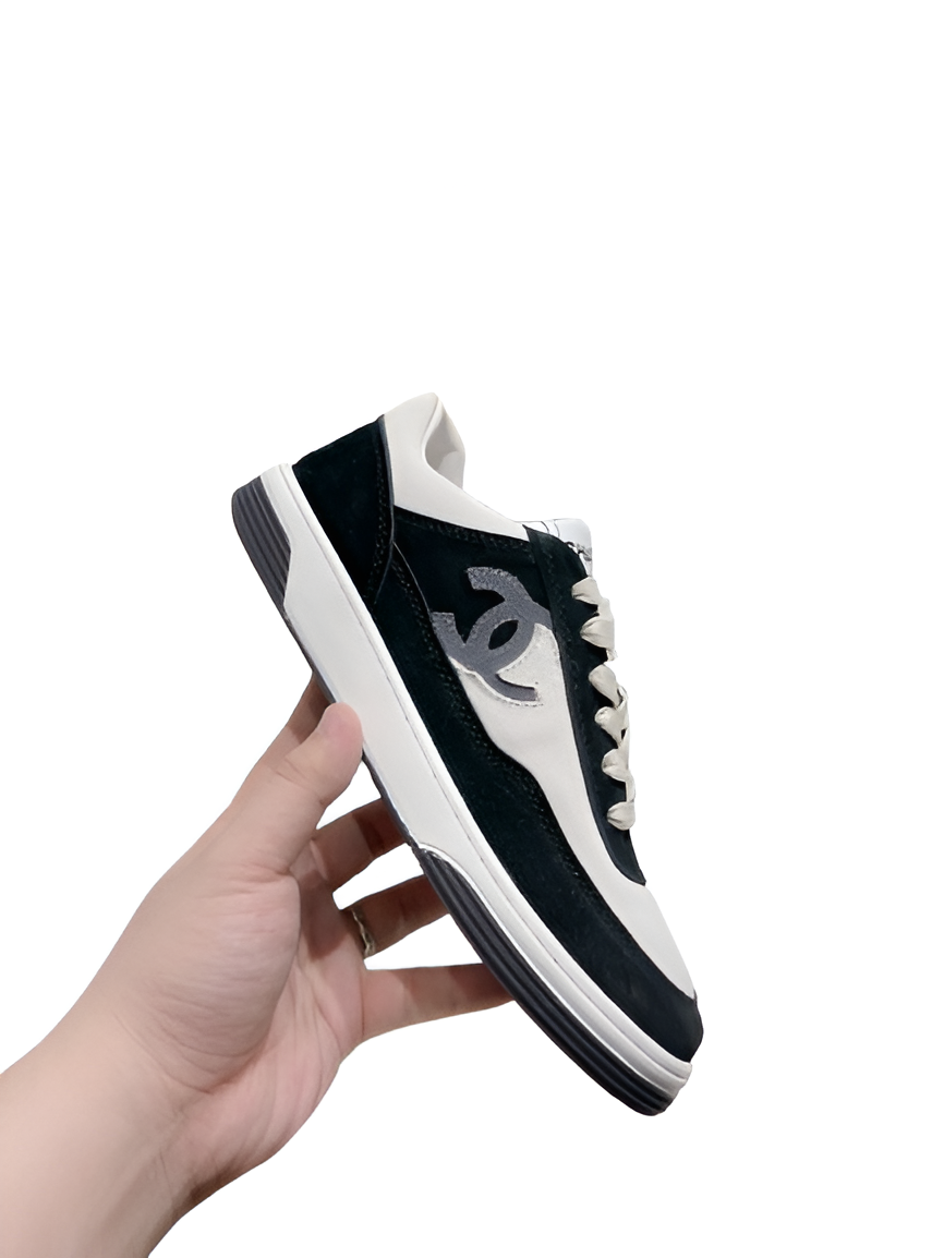 CHANEL Women's Black & White Sneakers
