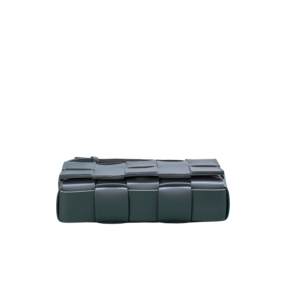 Bottega Gray Woven Leather Belt Bag