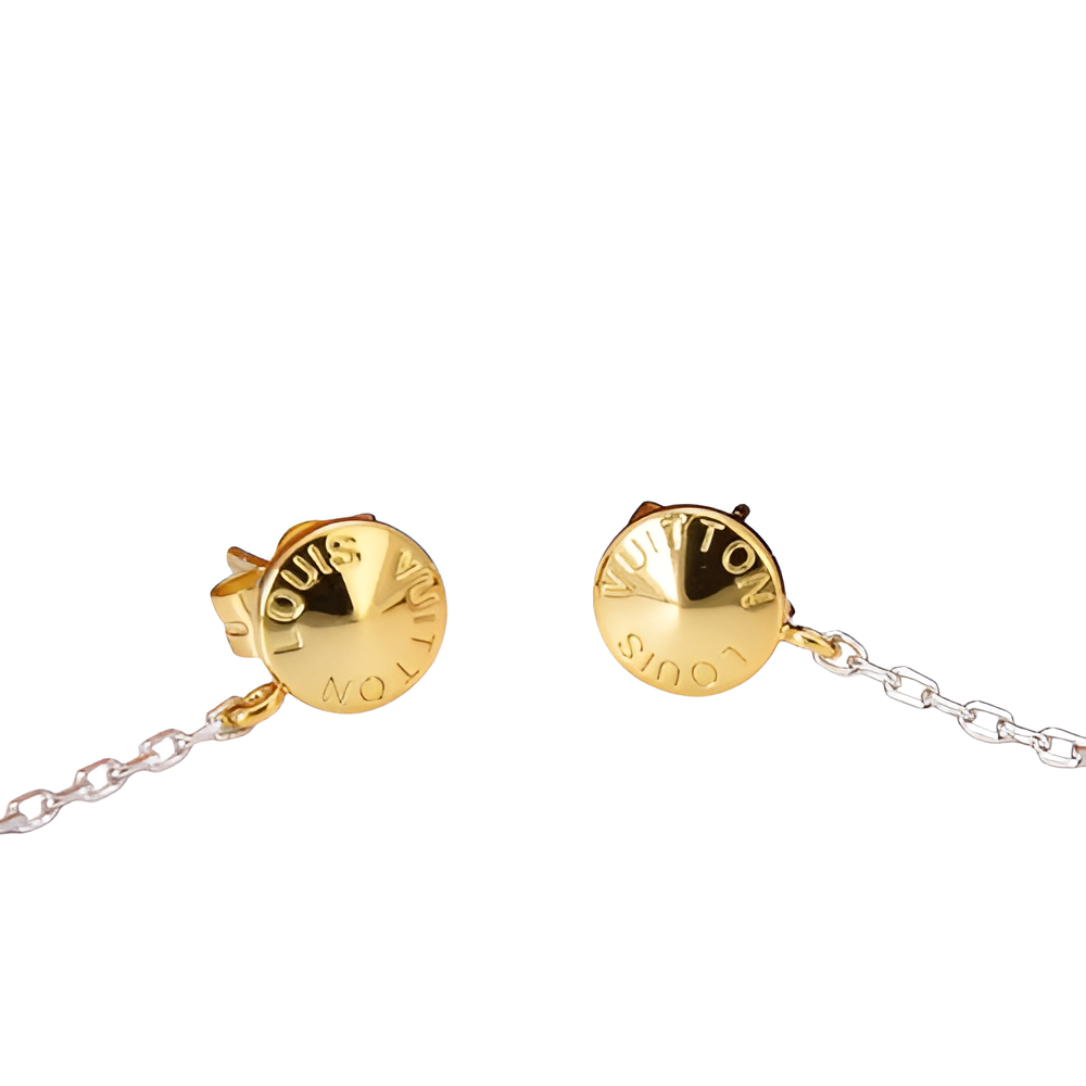 LV Chain Drop Earrings - Gold & Silver