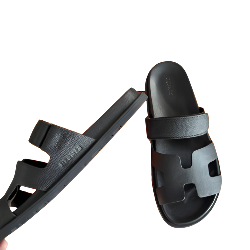 Hermes Women's black Slip-On Sandals