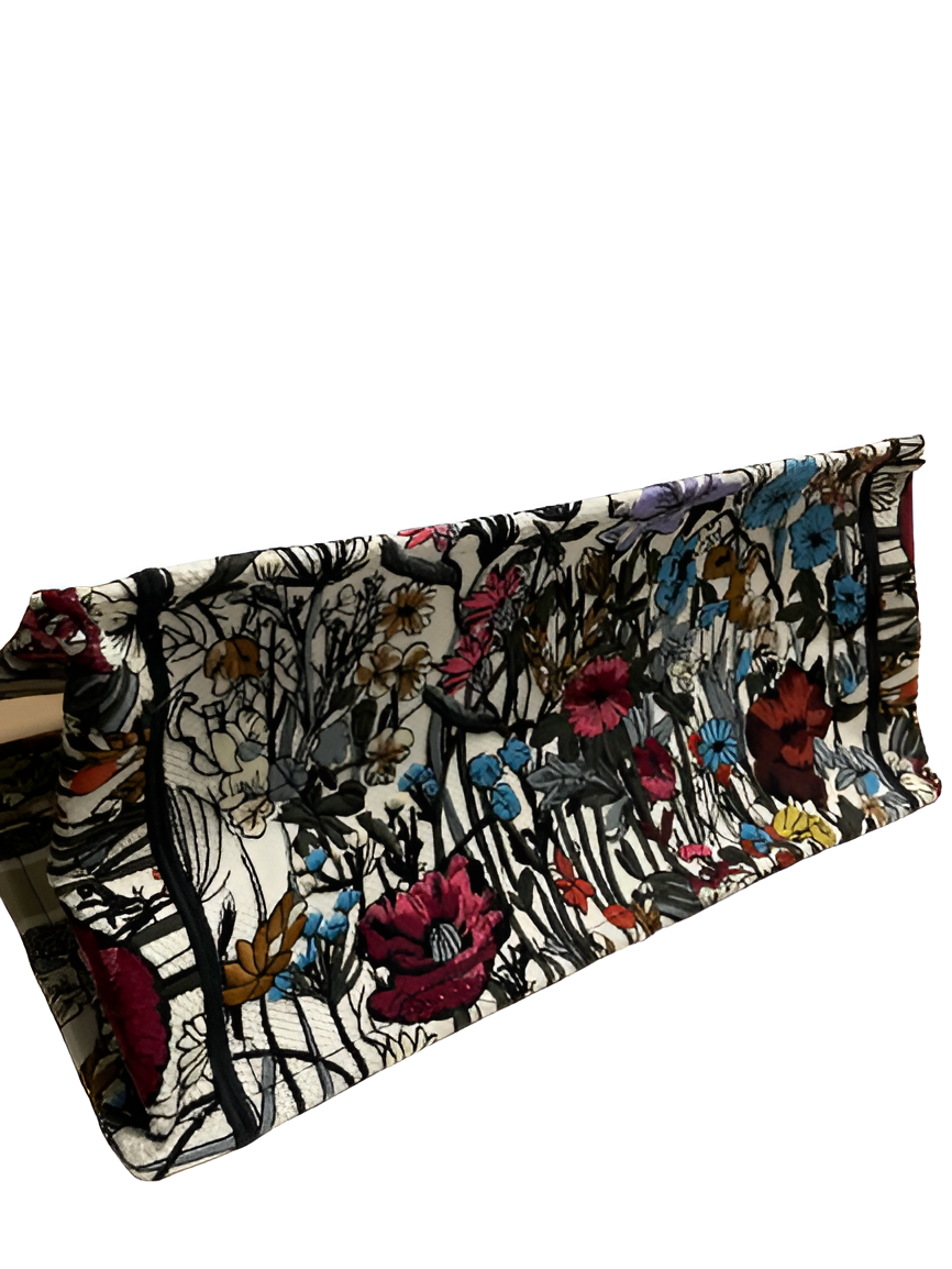 DIOR Floral Embroidered Tote Bag