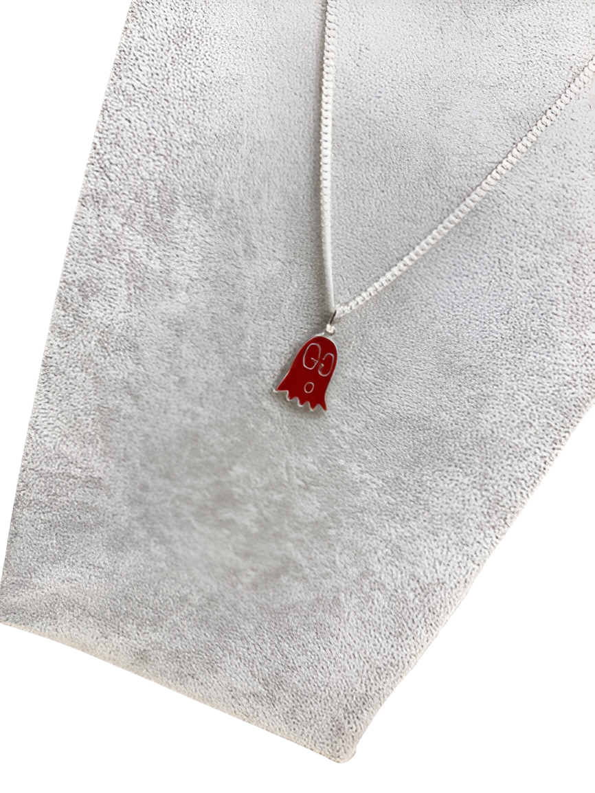 Gucci Red Ghost Pendant Necklace