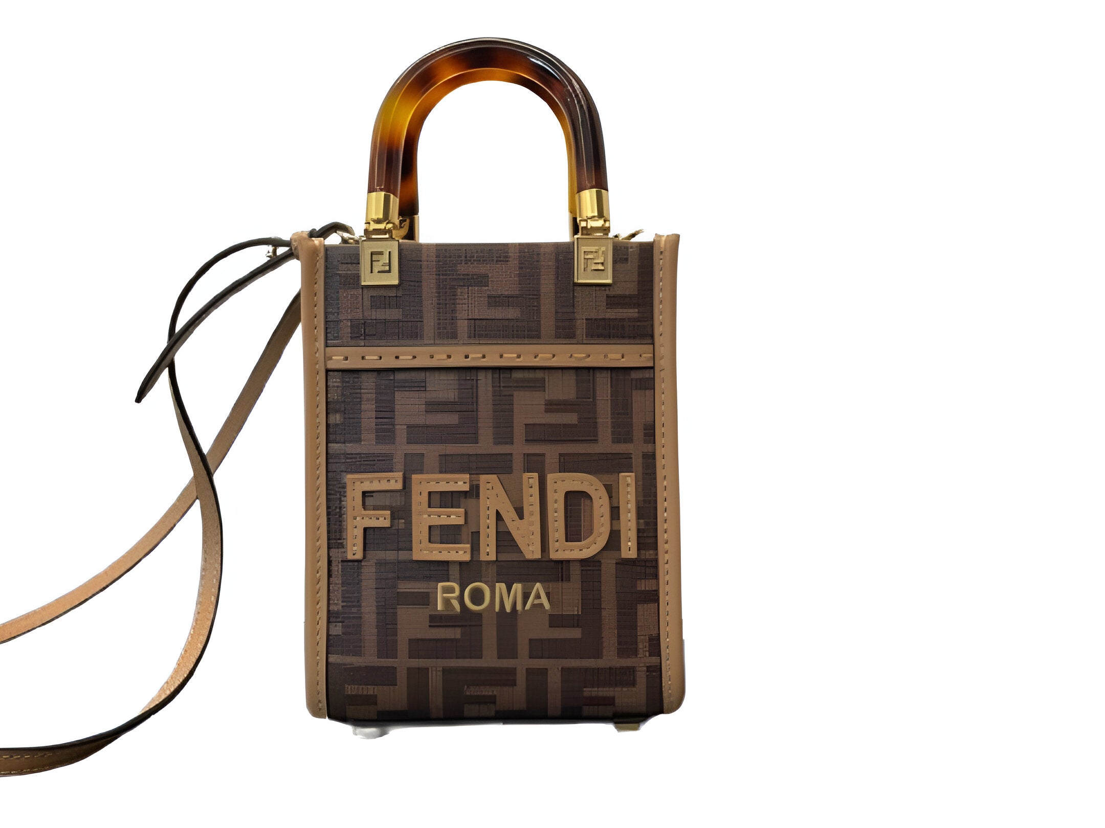 Fendi Monogram Mini Box Tote Bag