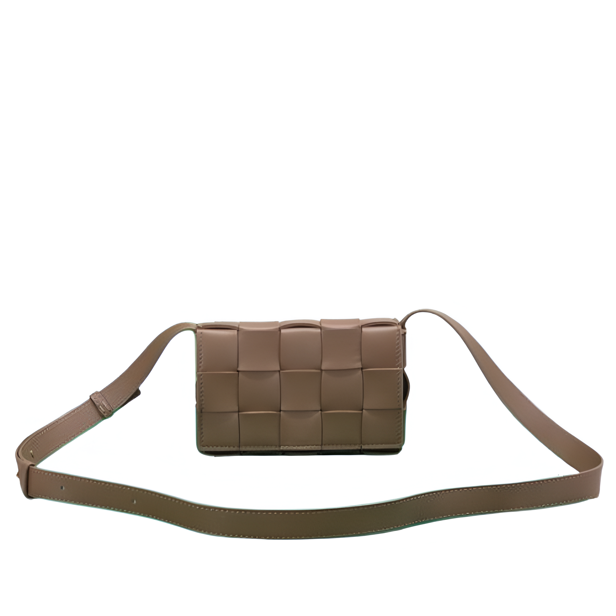 Bottega Tan Woven Leather Belt Bag