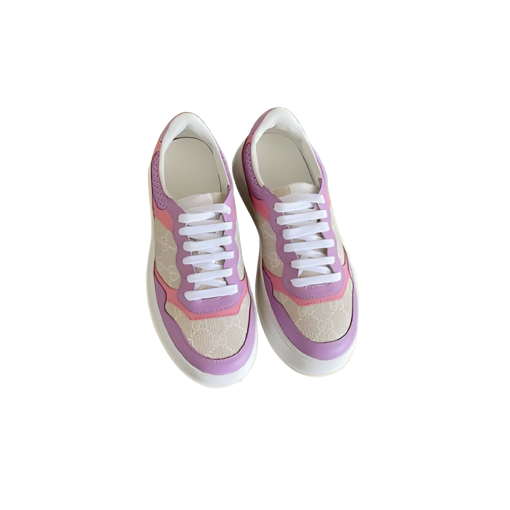 GUCCI Women's Pink and Purple Monogram Sneakers