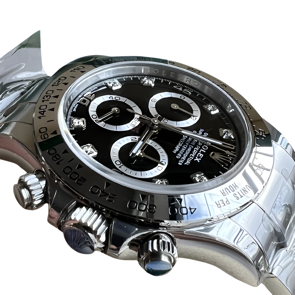 Rolex Daytona Black Diamond Dial Stainless Steel Perpetual