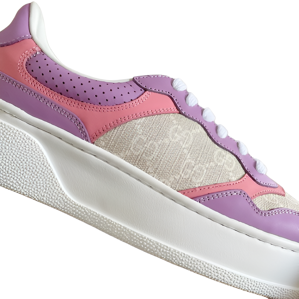 GUCCI Women's Pink and Purple Monogram Sneakers