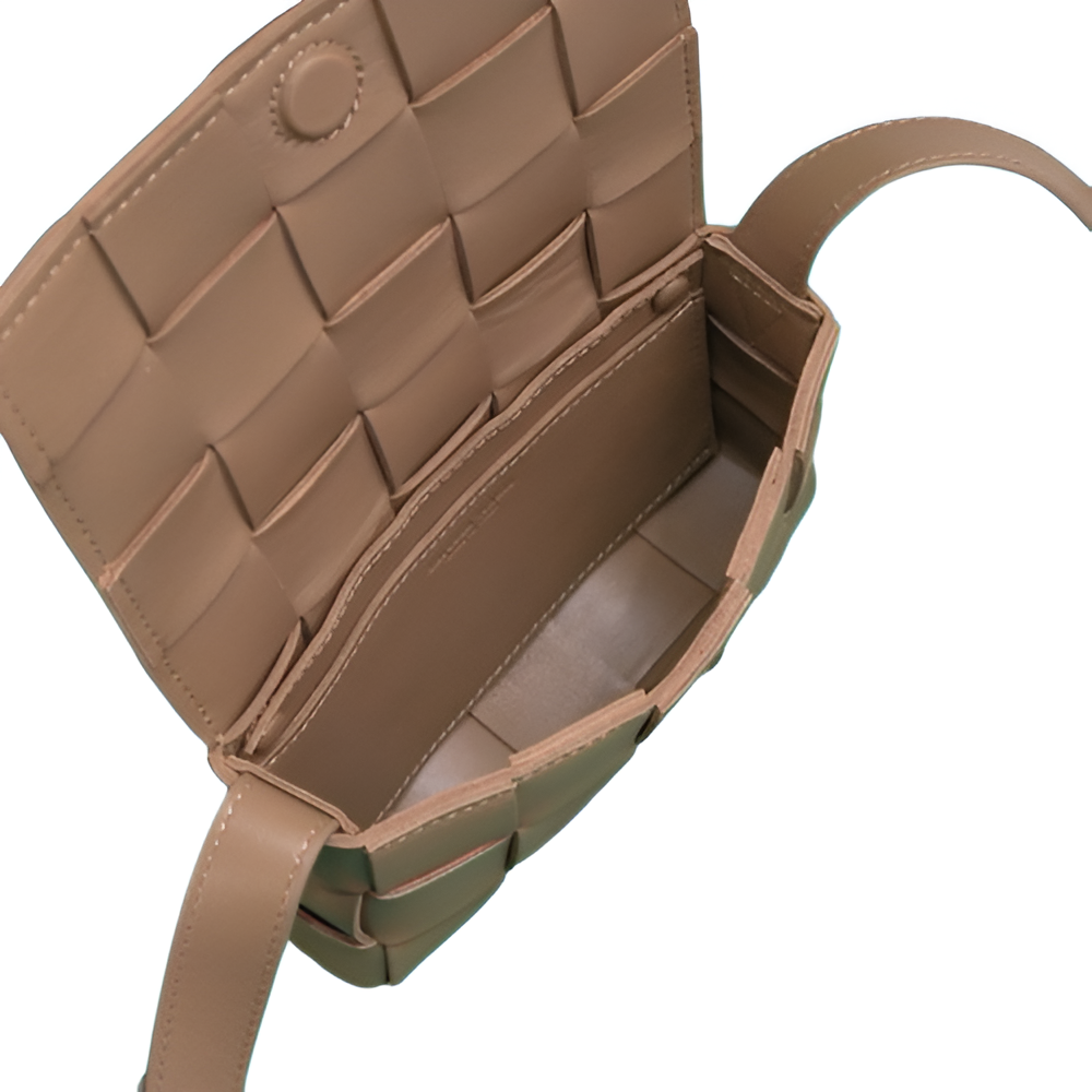 Bottega Tan Woven Leather Belt Bag