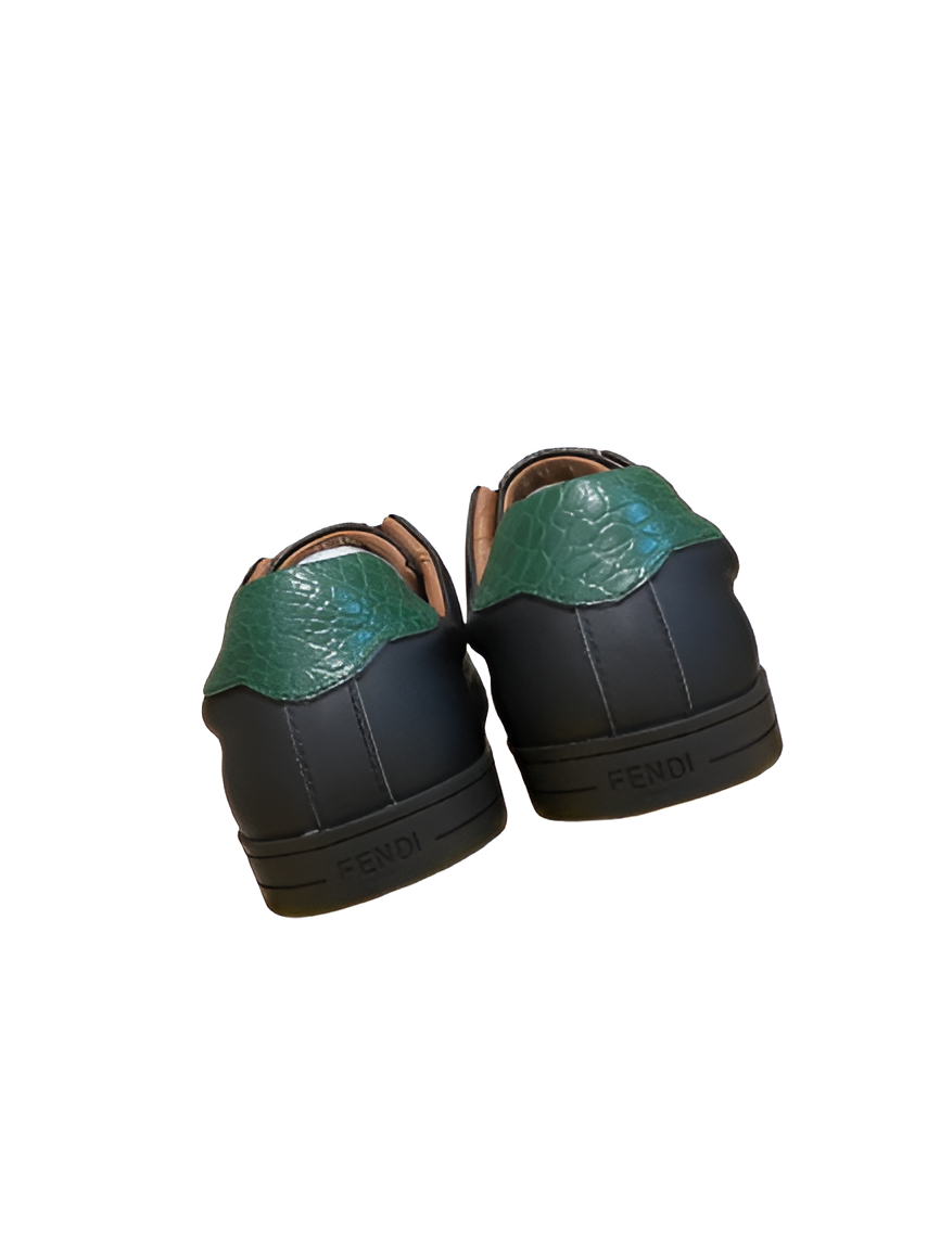 Fendi Men's Black & Green Accent Sneakers