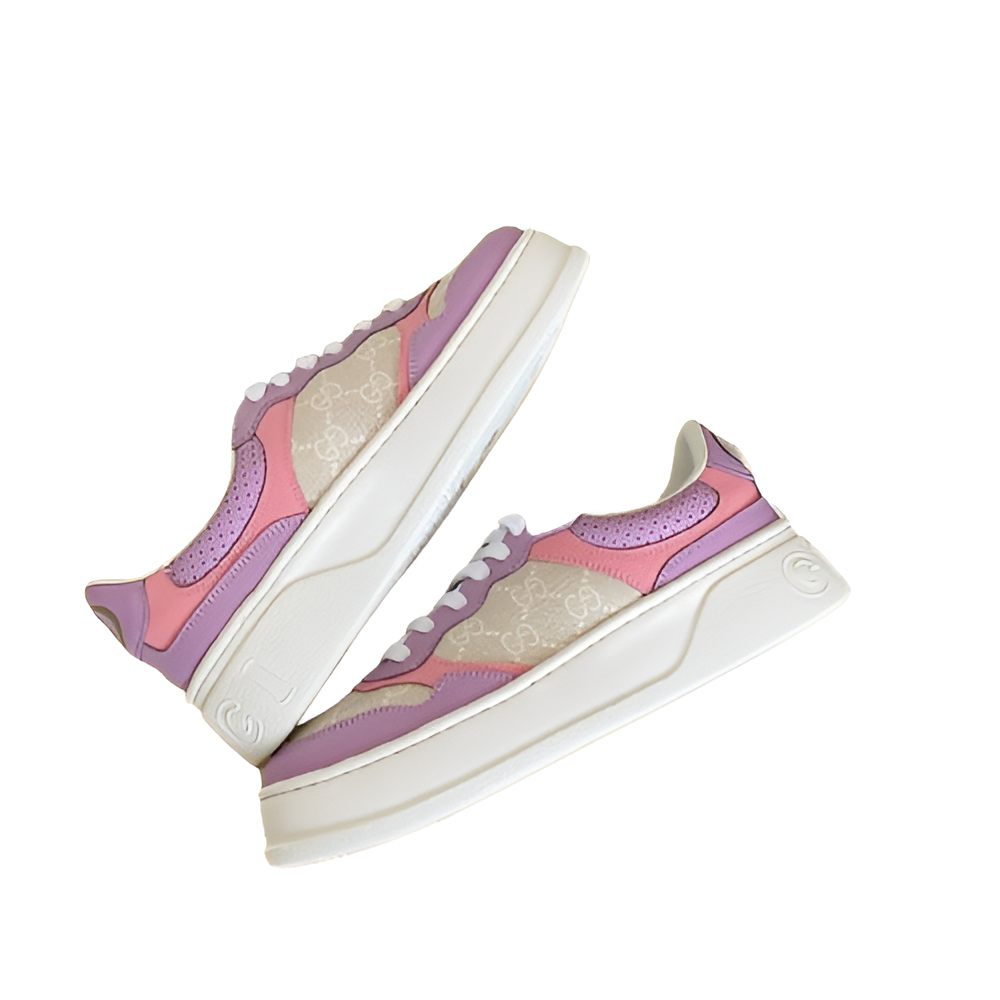 GUCCI Women's Pink and Purple Monogram Sneakers