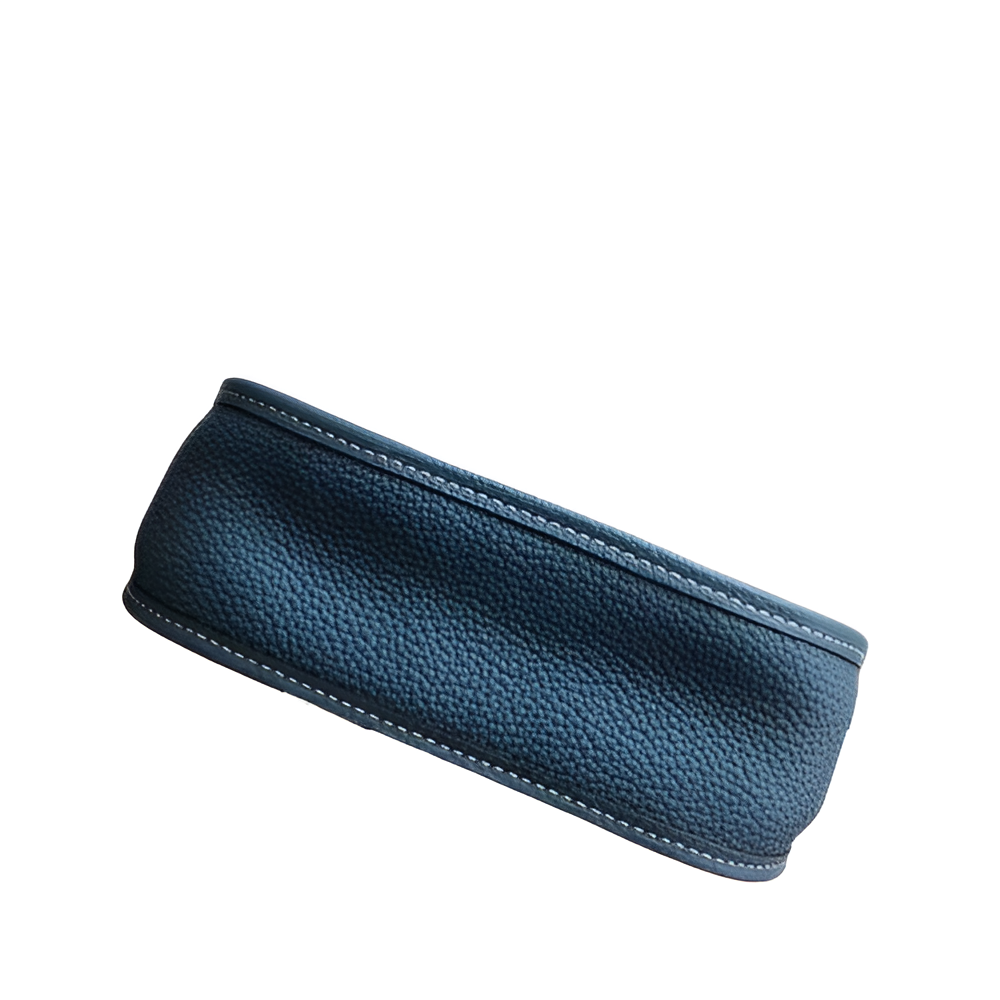 Hermes Steel Blue Leather Shoulder Bag with Adjustable Strap
