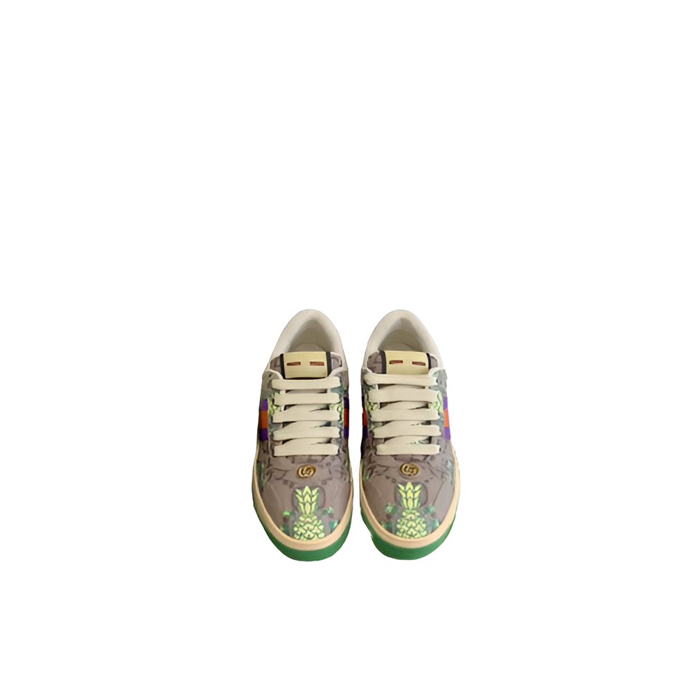GUCCI Men's Pineapple Print Sneakers with Green Soles