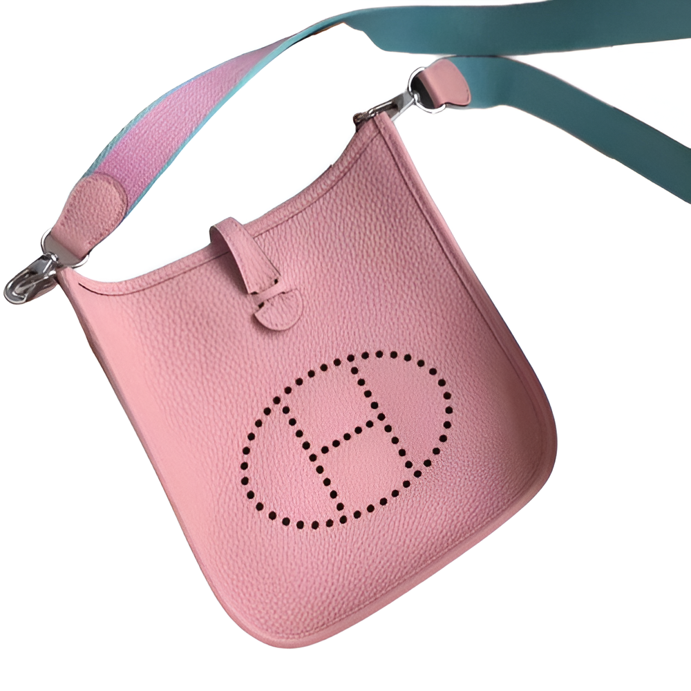 Hermes Pink Leather Shoulder Bag with Adjustable Strap