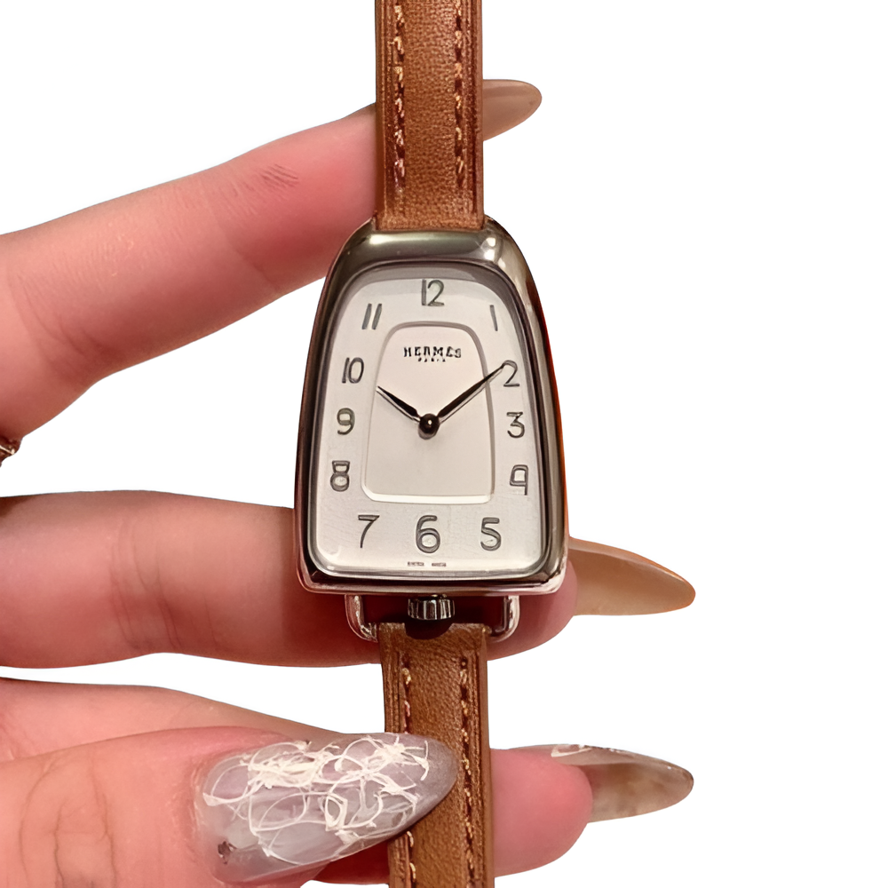 HERMÈS Brown Leather Ladies Watch
