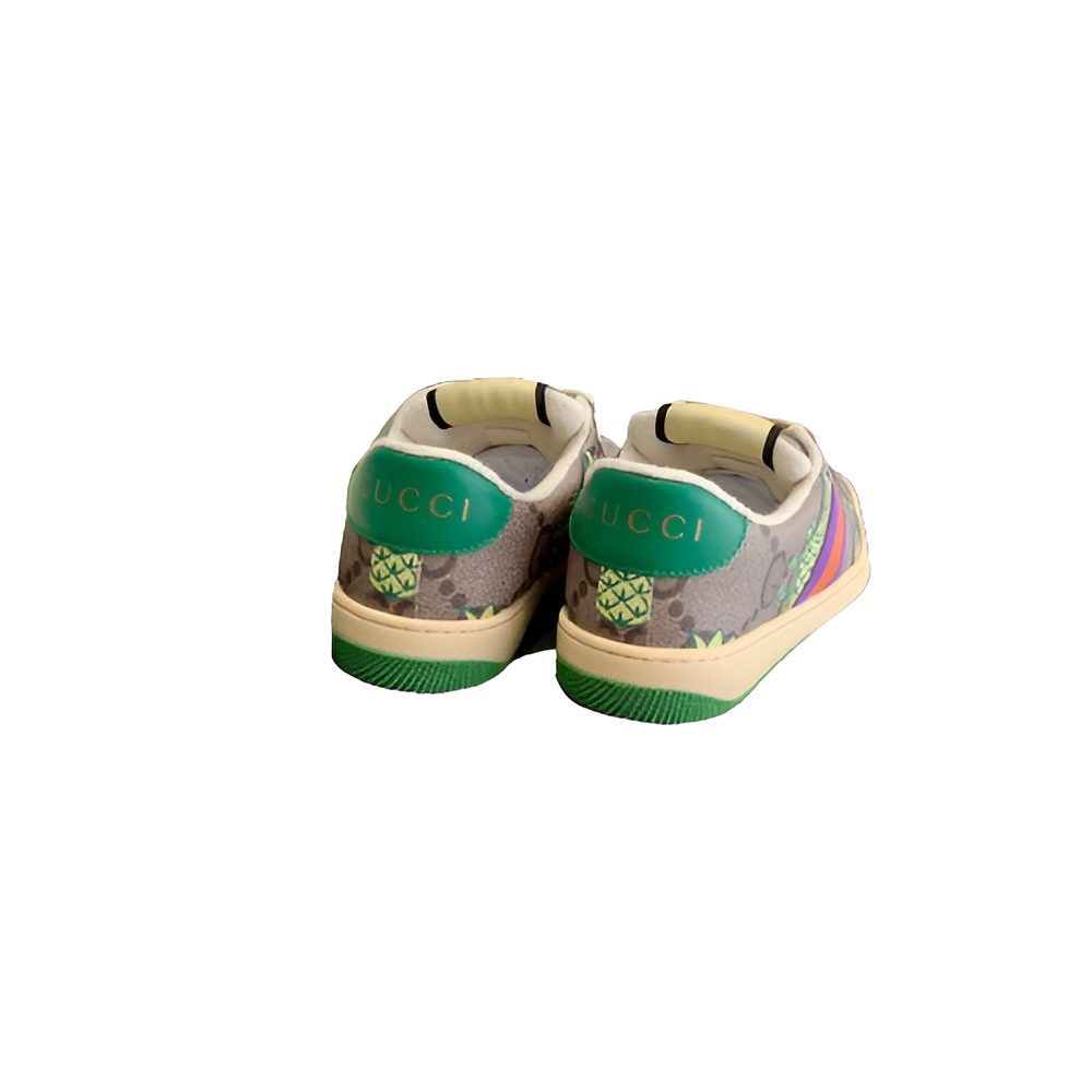 GUCCI Men's Pineapple Print Sneakers with Green Soles