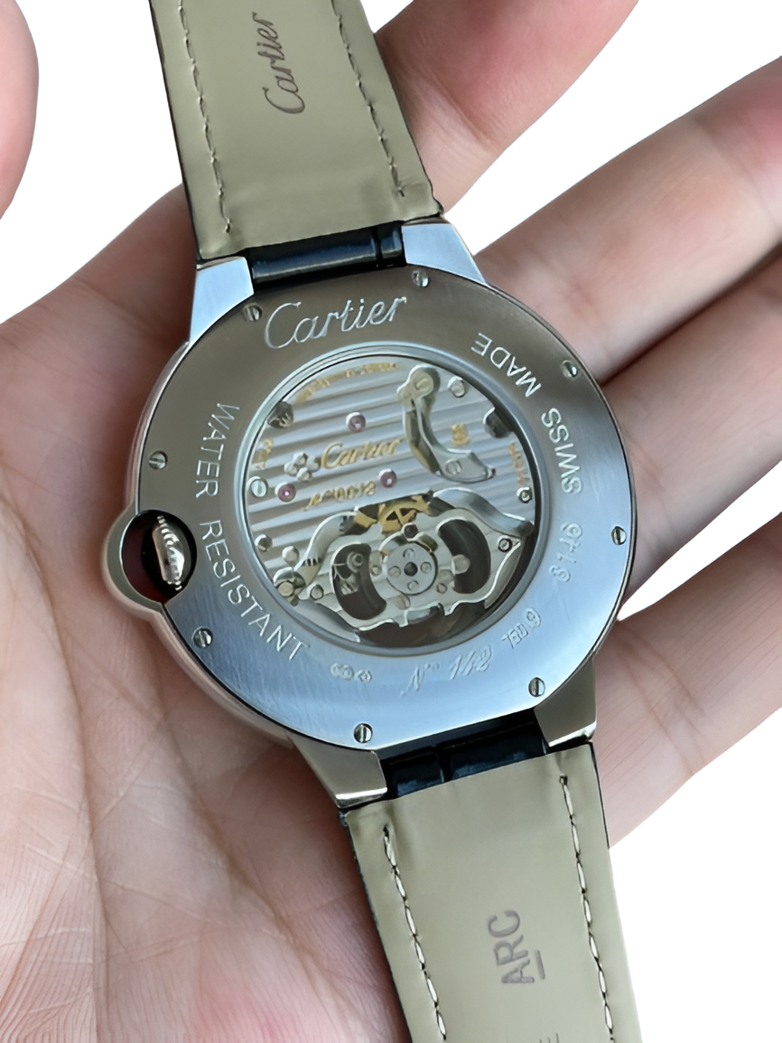 Cartier Ballon Bleu Tourbillon Black Leather