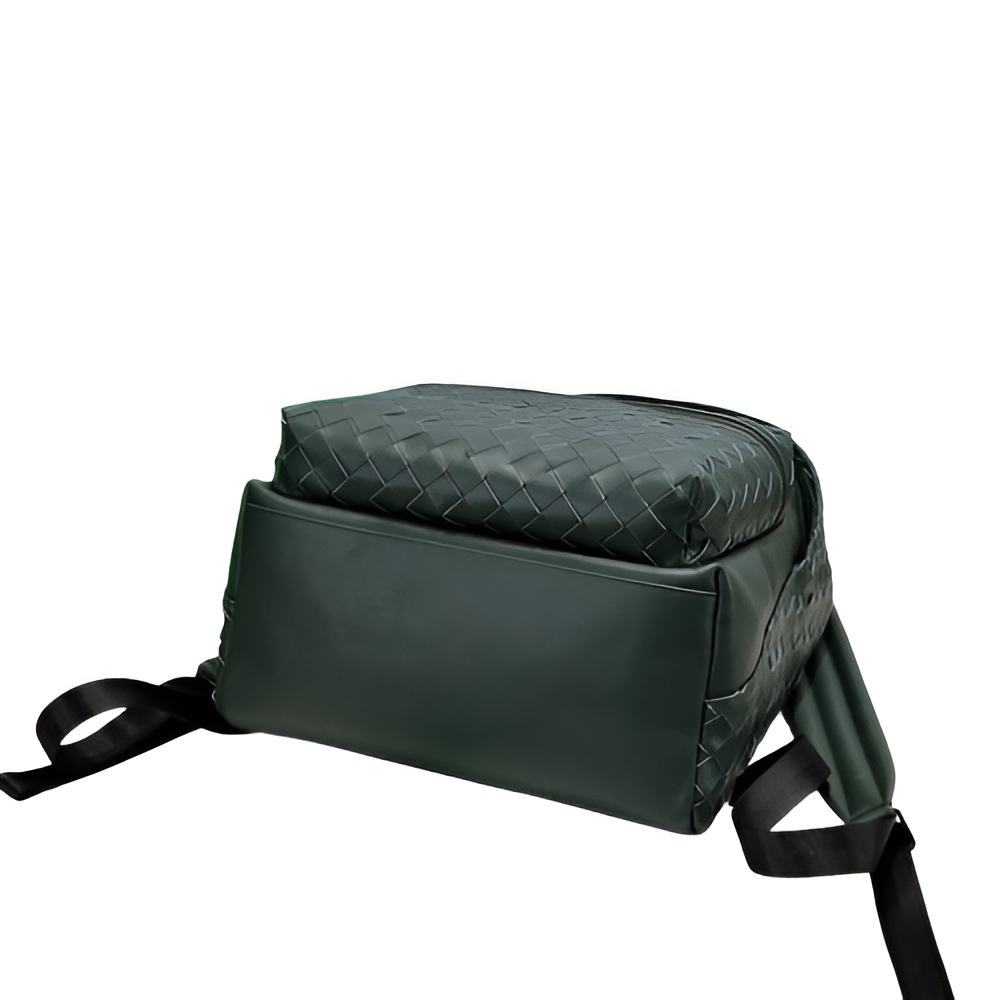 Bottega Green Woven Leather Backpack