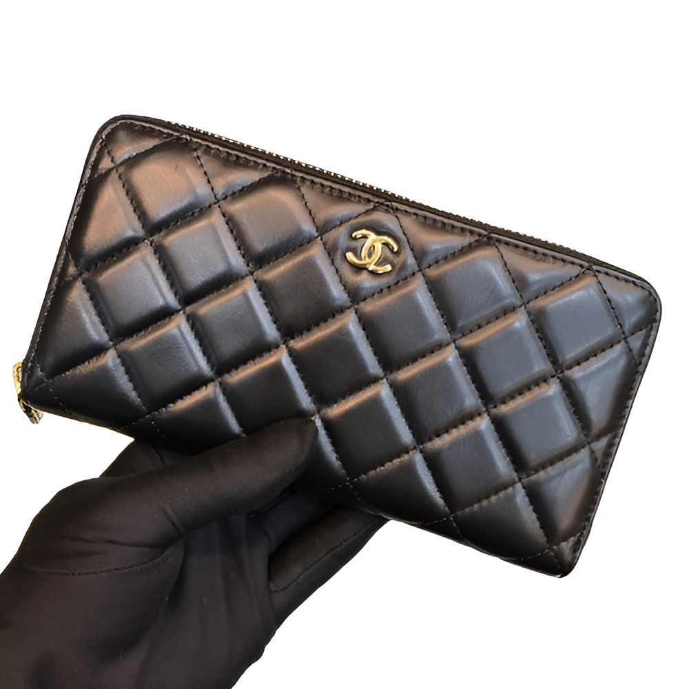 Chanel-Inspired Quilted Zipper Wallet