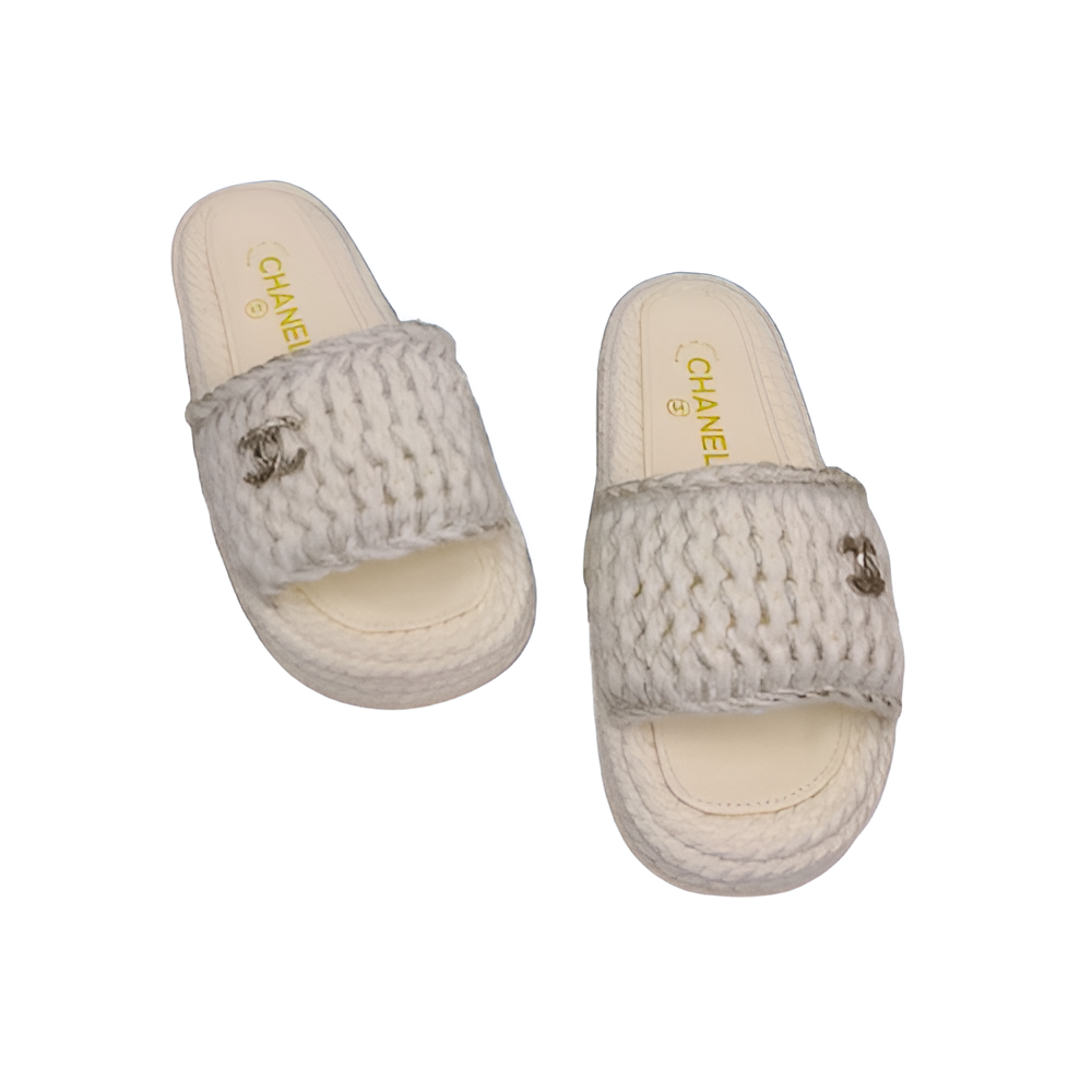 CHANEL Women’s Knit Slides