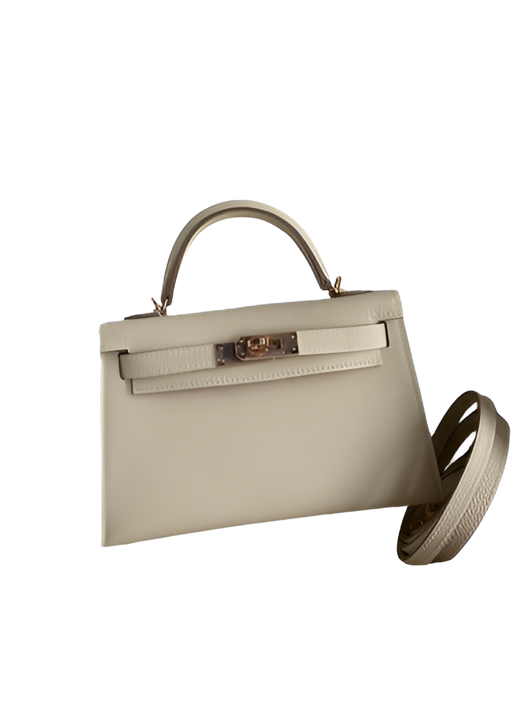 Hermes Classic Beige Handbag with Strap