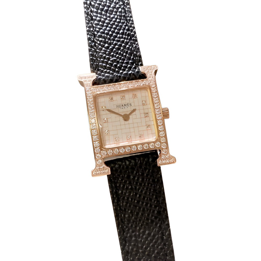 HERMÈS Diamond-Accented Watch