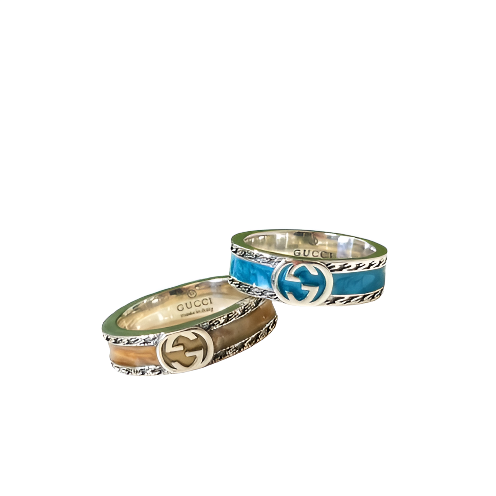 Gucci Double Enamel GG Rings Set